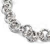 Non-Tarnish 304 Stainless Steel Textured Rolo Chain Bracelet BJEW-K226-02P-2