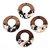 Transparent Resin & Walnut Wood Pendants RESI-TAC0017-74-A01-1