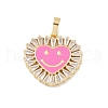 Rack Plating Brass Micro Pave Clear Cubic Zirconia Pendants KK-A224-15G-02-1