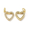 Brass Micro Pave Clear Cubic Zirconia Charms X-KK-E068-VB174-1