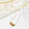 304 Stainlee Steel Pendant Snake Chain Necklaces for Women NJEW-M087-01G-03-2