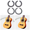 SUPERFINDINGS 4Pcs 2 Colors Waterproof PVC Flower Pattern Classical Guitar Sound Hole Ring Mouth Wheel Sticker DIY-FH0003-07-2