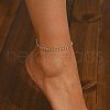 Elegant Brass Ball Link Chain Anklets for Women's Daily Commute Outfit JB5615-2-1