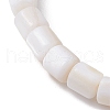 Natural Freshwater Shell Column Beaded Stretch Bracelets for Women BJEW-JB10933-3