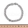Tarnish Resistant Unisex 304 Stainless Steel Curb Chain/Twisted Chain Bracelets X-STAS-D0002-40P-3