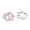 10Pcs 5 Colors Tartan Pattern Epoxy Resin Snap Hair Clip PHAR-P009-01G-4
