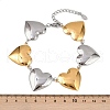 304 Stainless Steel Stainless Steel Link and Charm Braclets BJEW-C111-03GP-3