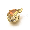 Brass Glass Charms KK-V011-34G-2