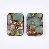 Assembled Natural Bronzite and Synthetic Aqua Terra Jasper Pendants G-S329-050-2