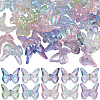 SUNNYCLUE 50Pcs 10 Colors UV Plating Rainbow Iridescent Transparent Acrylic Beads TACR-SC0001-30-1
