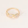 Exquisite Teardrop Brass Micro Pave Clear Cubic Zirconia Finger Rings for Women XH4906-1-2