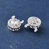 Brass Micro Pave Cubic Zirconia Beads KK-G531-01S-03-2