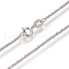 Anti-Tarnish Rhodium Plated 925 Sterling Silver Chain Necklaces STER-L059-12B-3