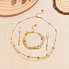 Iron Colorful Enamel Daisy Tassel Bracelets & Earrings & Necklaces Sets for Women QZ4077-5