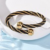 304 Stainless Steel Torque Bangles for Women BJEW-P310-22G-2