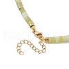 Round Shell Pearl & Natural Chinese Southern Jade Heishi Beaded Necklaces NJEW-JN05300-02-5