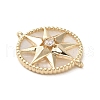 Brass Pave Clear Cubic Zirconia Connector Charms with Shell KK-P260-28A-G-2