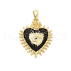 Brass Micro Pave Cubic Zirconia Pendants KK-M314-09G-03-1
