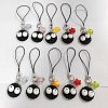 Coal Ball Opaque Resin Mobile Straps HJEW-AB00192-1