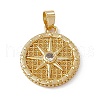 Rack Plating Brass Cubic Zirconia Pendants KK-M236-16G-1