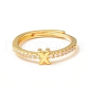 Clear Cubic Zirconia Initial Letter Adjustable Ring RJEW-C052-01G-X-2