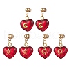 3Pair Brass Glass Dangle Stud Earrings EJEW-JE06403-02-2