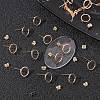 Beebeecraft 20Pcs Brass Circle Stud Earrings with Ear Nut for Women EJEW-BBC0001-09-5