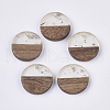 Transparent Resin & Walnut Wood Pendants RESI-S358-02C-B01-1