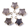 Natural Grey Agate Pendants G-N326-36C-1