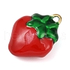 Brass Enamel Pendants KK-R224-14A-G-2