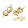 Brass Micro Pave Cubic Zirconia Box Clasps KK-U070-06G-2