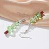 Christmas Glass Beads Dangle Earrings EJEW-JE01624-2