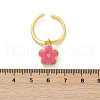 Brass Enamel Adjustable Open Cuff Rings for Women RJEW-U057-11G-5