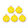 Golden Plated Alloy Enamel Charms X-ENAM-S118-09N-1