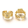 Brass Micro Pave Clear Cubic Zirconia Cuff Rings RJEW-H541-01Y-G-1