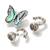 Brass & Abalone & Shell Fold Over Clasps KK-K389-129P-2