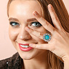 DELORIGIN 4Pcs 4 Styles Alloy Snap Rings for Women Men RJEW-DR0001-03B-7