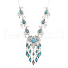 Teardrop Alloy with Resin Pendant Necklace & Stud Dangle Earring & Link Bracelet & Ring FS-WGB1F06-02-2