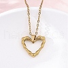 Textured Heart Outline 304 Stainless Steel Pendant Necklaces NJEW-M096-38G-1
