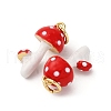 Brass Enamel Pendants KK-Q098-15G-A-2