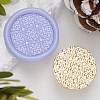 Texture Theme Roung Brass Stamp Head AJEW-M036-06D-G-1