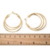 Brass Triple Hoop Earrings for Women EJEW-U050-02G-5