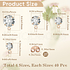 SOFPLATE 160Pcs 4 Size Alloy Crystal Rhinestone Stud Earring Finding ALRI-SP0001-01KCG-2