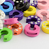 Mixed Color Zinc Alloy Grade A Rhinestone Letter Slide Charms ALRI-S130-C-1