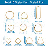 Craftdady 60Pcs 10 Styles Alloy Linking Rings FIND-CD0001-15-3