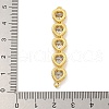 Rack Plating Brass Clear Cubic Zirconia Connector Charms KK-C074-19G-02-3