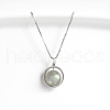 Round 925 Sterling Silver with Natural Moonstone Pendant Necklaces for Women FS-WG25D47-01-3
