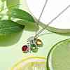 Stainless Steel and Glass Pendant Necklaces NJEW-JN04701-01-3
