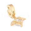 Heart with Wing Cubic Zirconia Charm Belly Ring AJEW-F057-01G-3