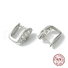 Anti-Tarnish Rhodium Plated 925 Sterling Silver Micro Pave Cubic Zirconia Pendant Bails STER-P034-21P-6
